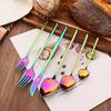 6Pcs Dinnerware Set Stainless Steel Tableware Mirror Dinner Silver Cutlery Set Knife Dessert Fork Spoon Flatware Kitchen Set