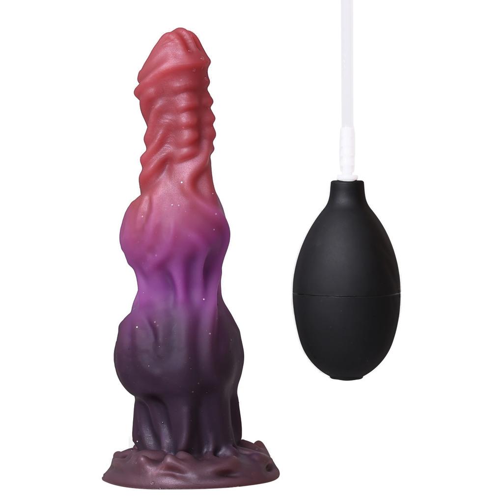 Ejaculation Anal Plug Dog Wolf Dildo Inflatable Big Knot Monster Dildos Penis Squirting Strong Sucker Dick Sex Toy for Women Men