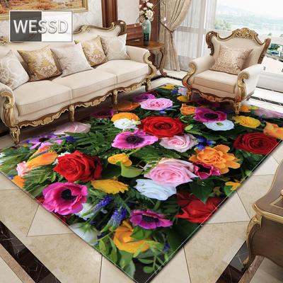 Kleurrijke verse bloemen tapijt voor slaapkamer grote hal tapijt met romantische bloemen 3D woonkamer vloertapijt meisjeskamer tapijt decor