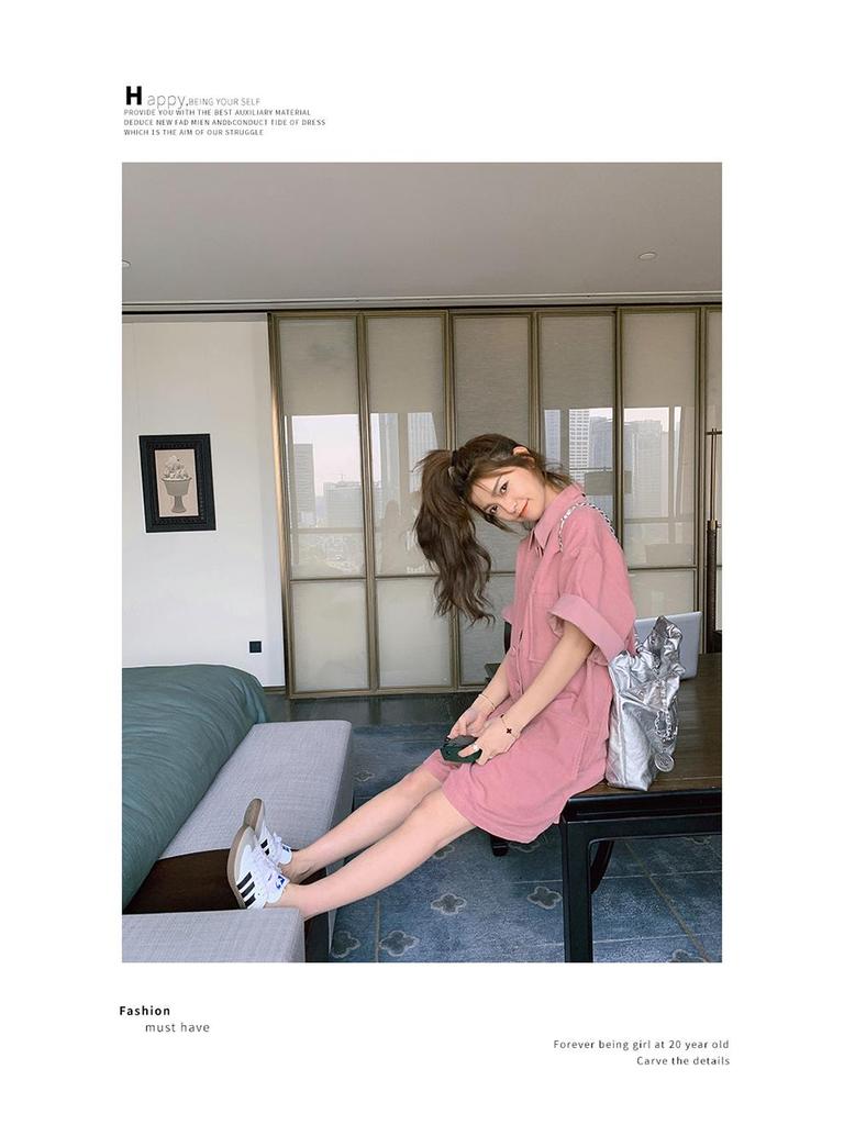 2025 Pink Short-Sleeve Summer Overalls - Women's Korean Style Slim Fit