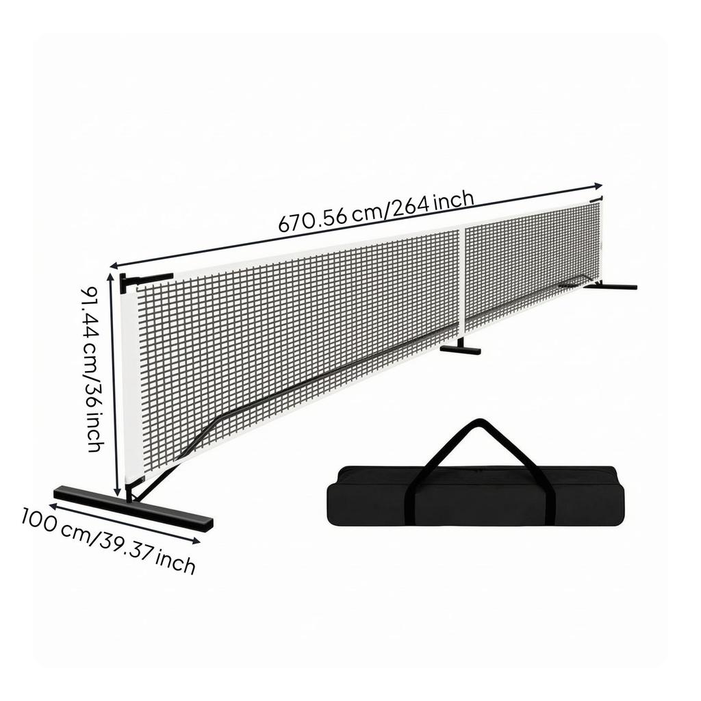 Pickleball Net with Carry Bag Freestanding Long-Lasting for Clubs