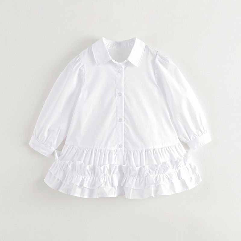 Mark Jenny Girls  Patchwork Lace Pure Cotton Skirt Shirt Dress 2026 Spring New Style 241267 Bleaching 110