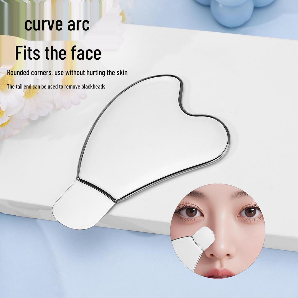 Stainless Steel Heart-Shaped Gua Sha Board for Facial and Eye Massage