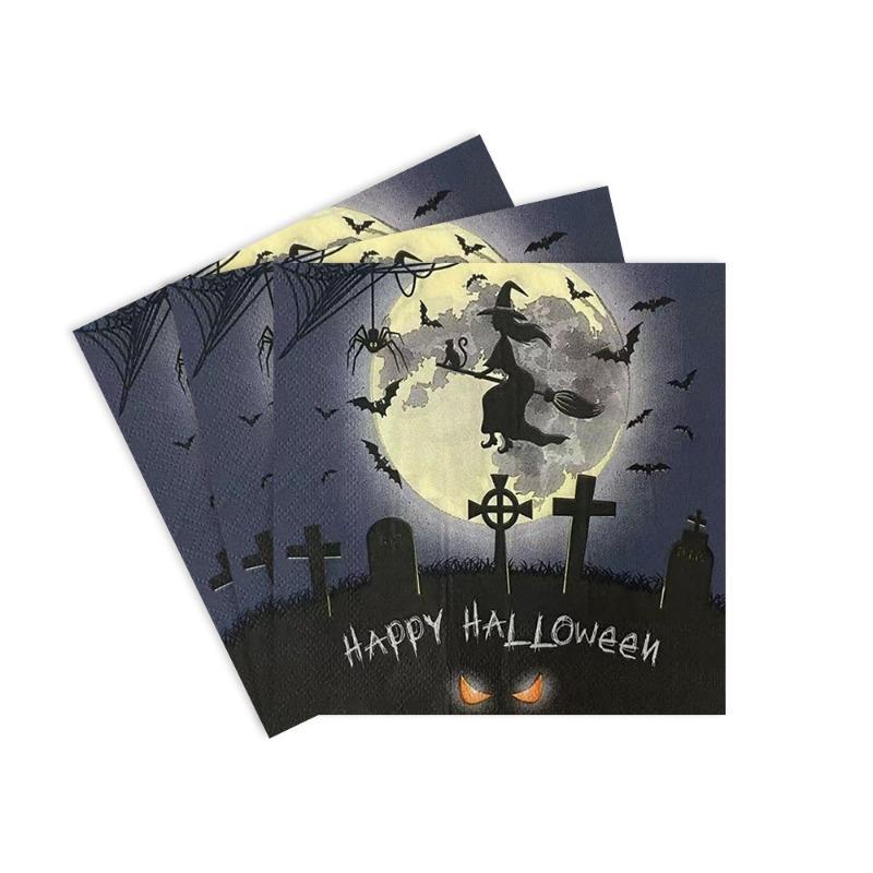 20pcs/Pac 33*33cm 2-Ply Disposable Party Napkin Halloween Pattern
