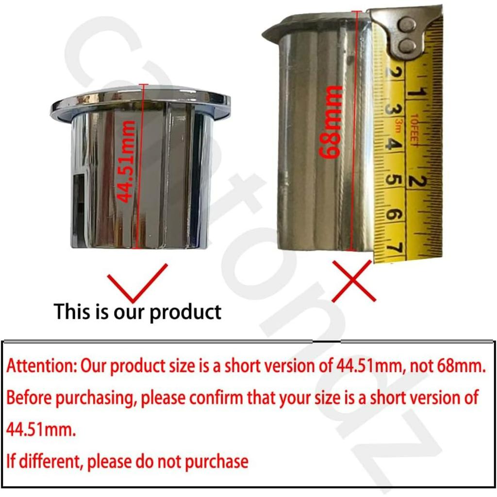 Dual Flush Push Button Threaded Push Rods Short Body D2D Chrome Compatible with AH0001800R