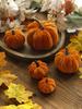 Velvet Artificial Pumpkins Decoration Brown Pumpkin Decor for Fall Halloween Thanksgiving Autumn Harvest Home Decorations Gift