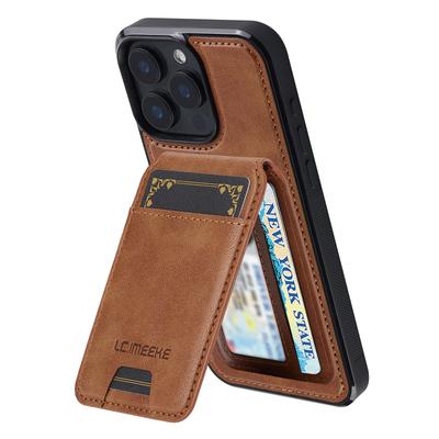 LC.IMEEKE L3 For iPhone 15 Pro Magnetic Case Detachable Card Holder Leather+TPU Mobile Cover