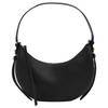 Romy Metal Hardware Zipper Closure Leather Crescent Shoulder Bag Women Shoulder Bag Black 178677-001