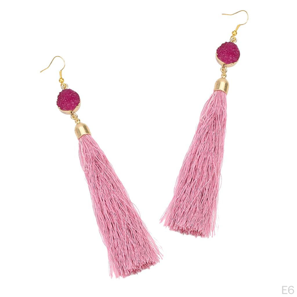 Hooked Long Tassel Earrings Women Bohemian Style Dangle Earring 12cm