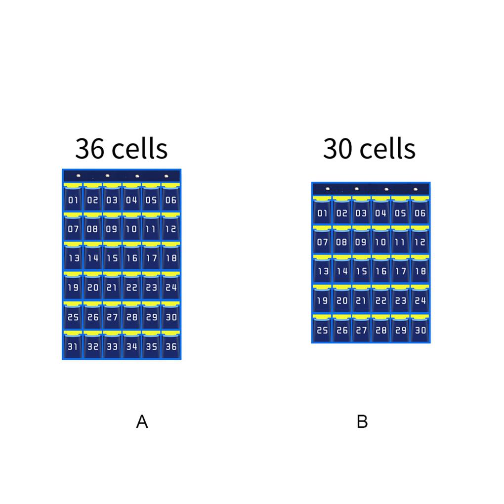Numbered Pocket Chart Over the Door Organizer Homeschool Supplies Classroom Decor Storage Bags for Cell Phones Calculator Holder
