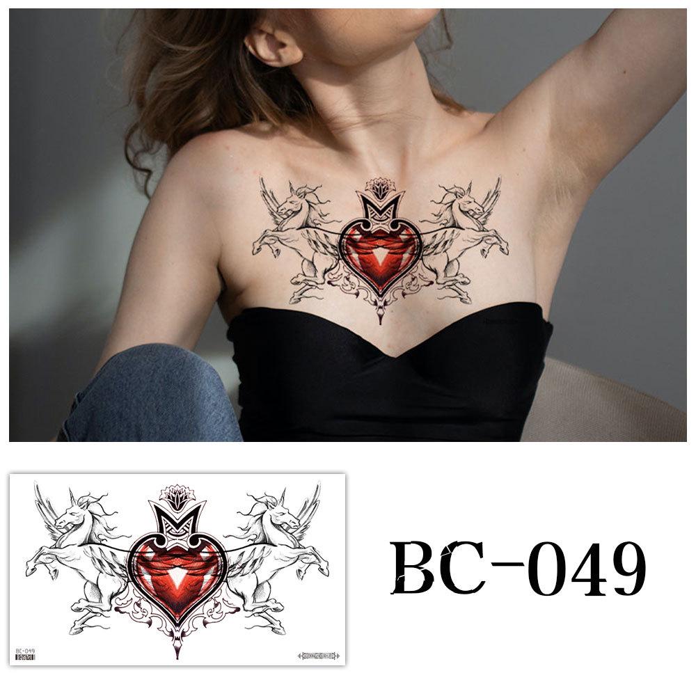 Waterproof Sexy Floral Tattoo Stickers for Chest & Clavicle