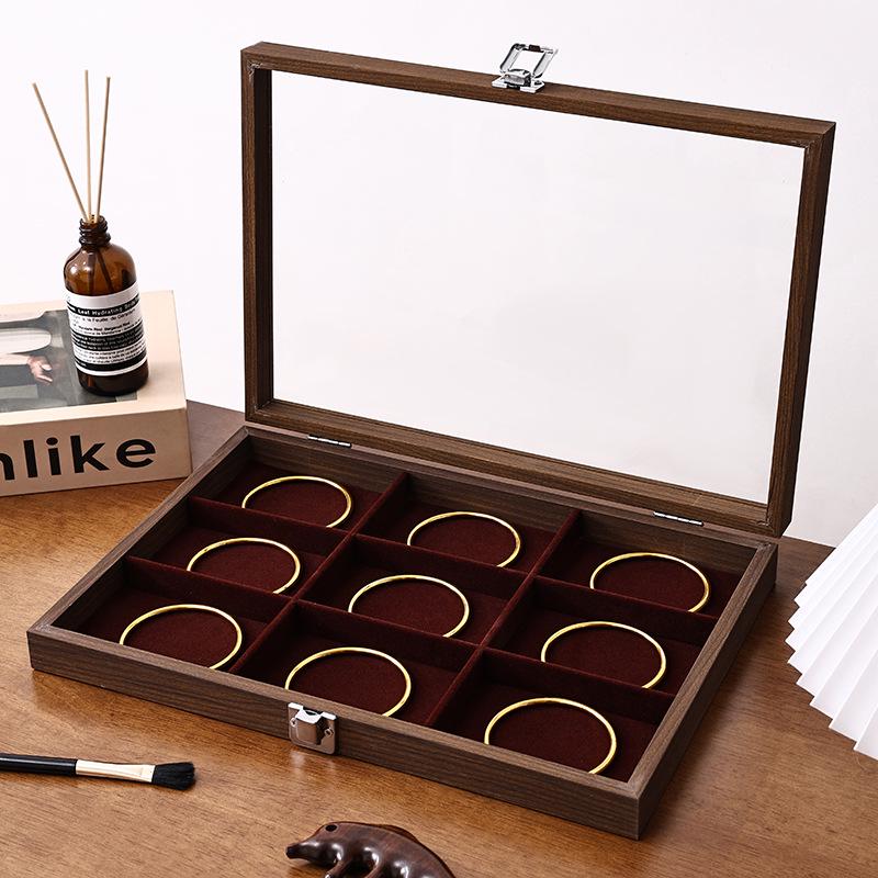 Walnut Wood Large Jewelry Box - Anti-Oxidation Storage for Rings, Earrings, Necklaces, and Bracelets