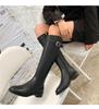 2024 Low-Heel Women's Knee-High Rider Boots with Round-Toe