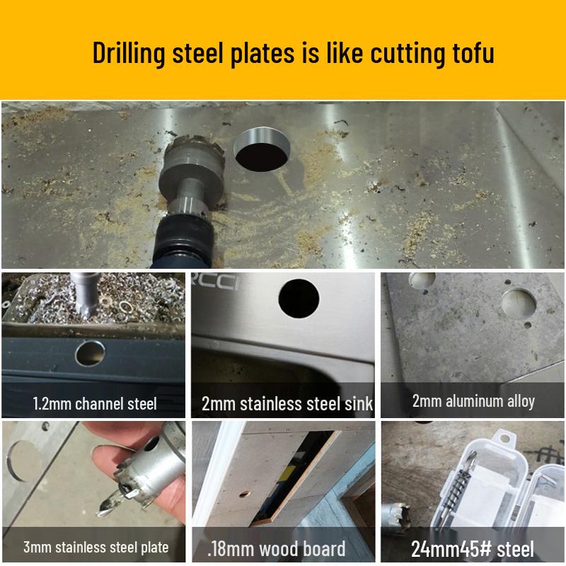 Stainless Steel Alloy Metal Hole Saw Drill Bit for Iron and Steel Plate Enlargement (50/75/110)