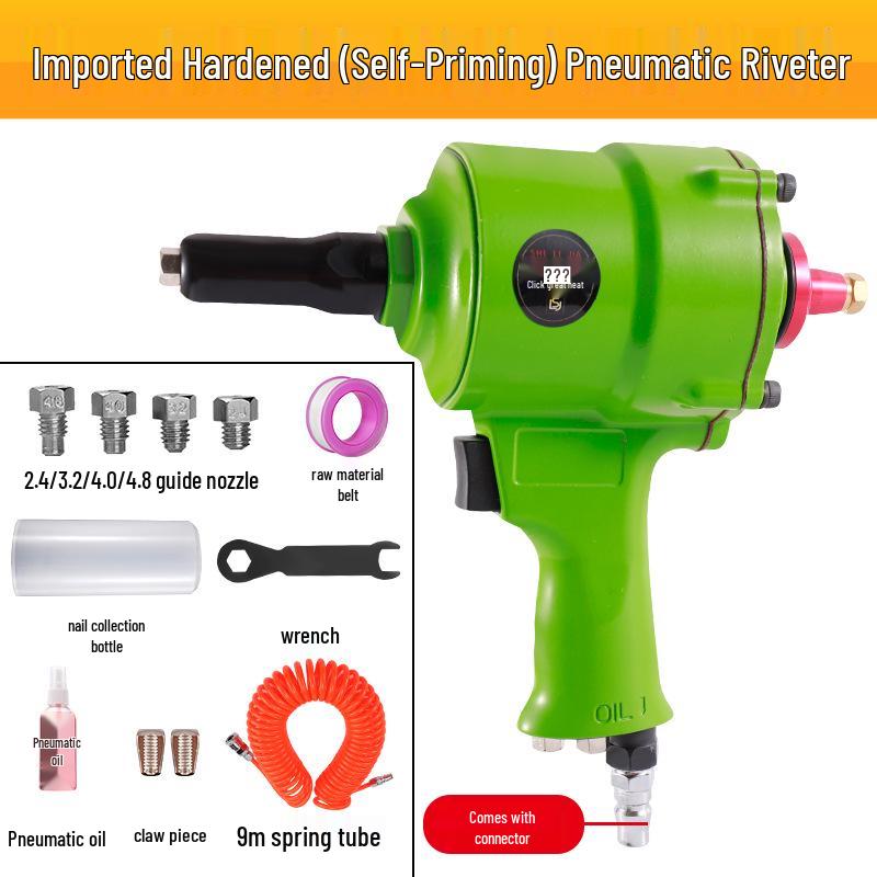 Pneumatic Aluminum Rivet Gun, Pistol-Type Self-Priming Riveting Tool