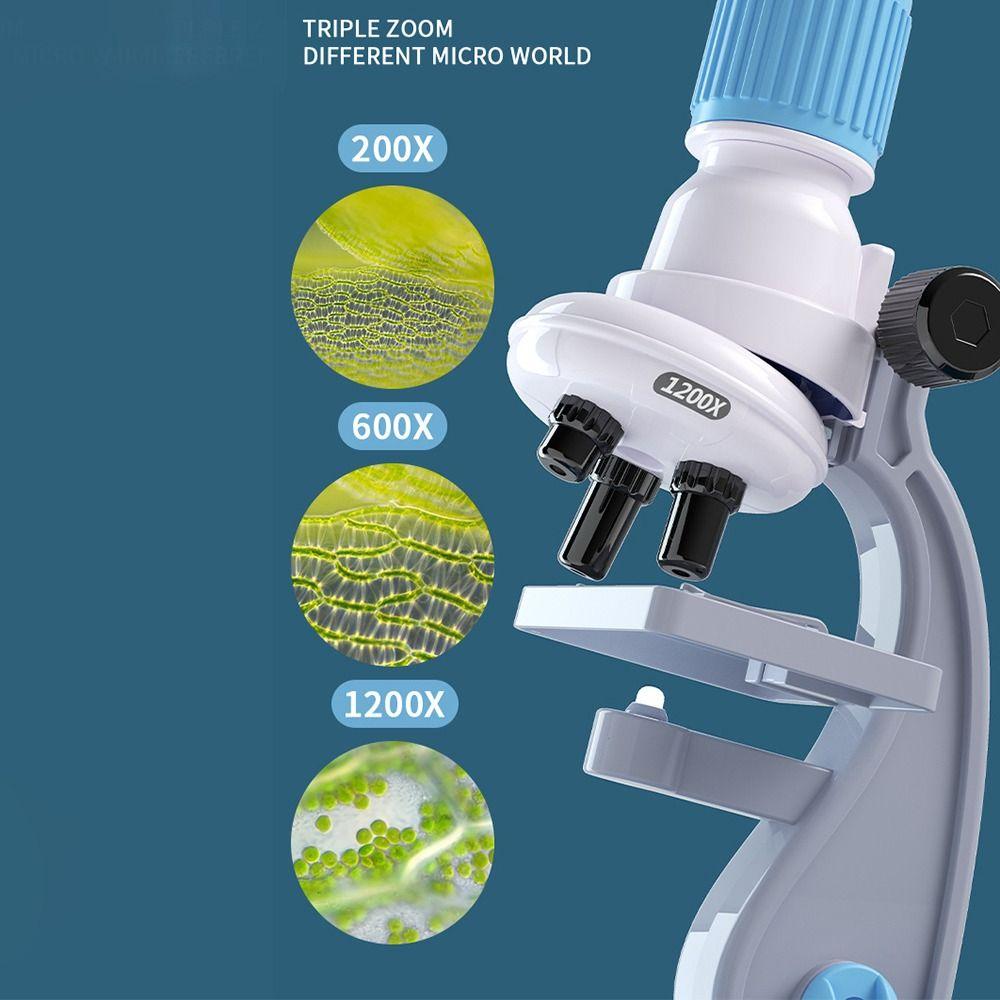 200x 600x 1200x Children Microscope Kit HD Child Biological Microscope Toy  School