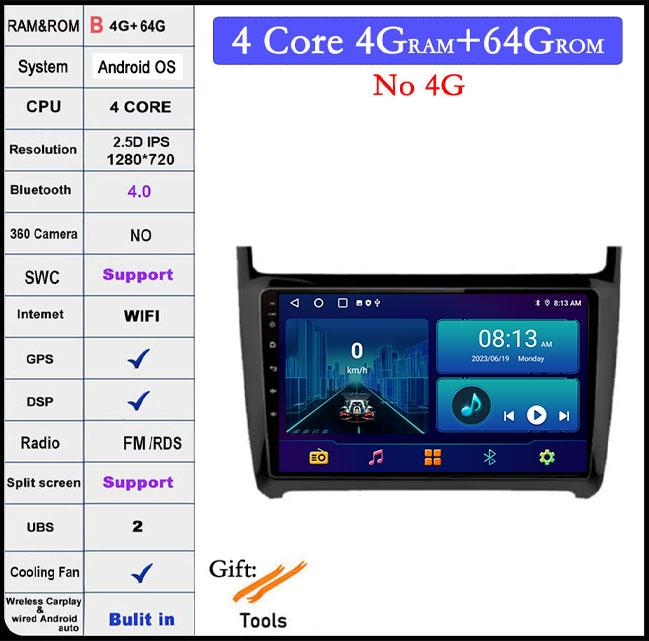 For Volkswagen VW Polo 5 Sedan 2008 - 2020 Car Radio Multimedia Player Carplay Stereo GPS DVD Head Unit 4G Wifi