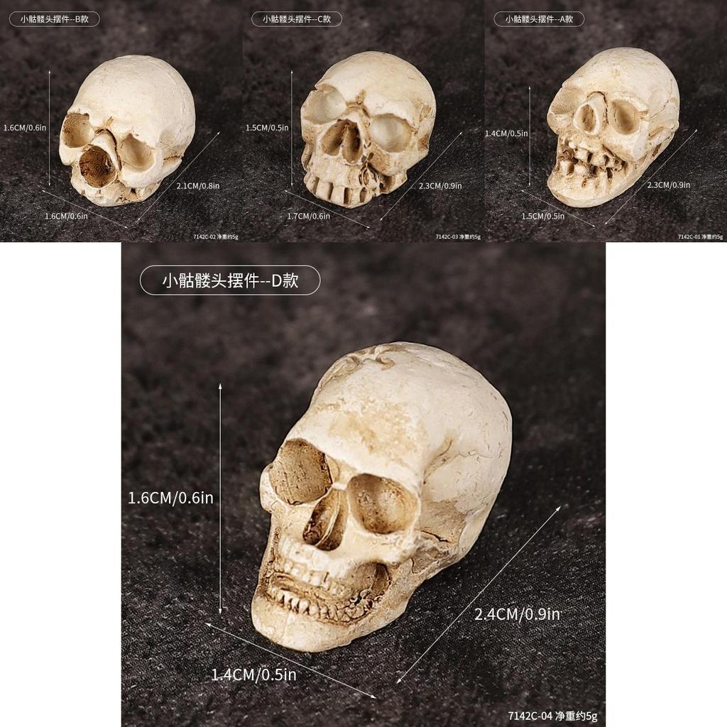 Halloweenská lebka Dekorace Miniaturní pryskyřičná figurka Pro párty a jako dárek