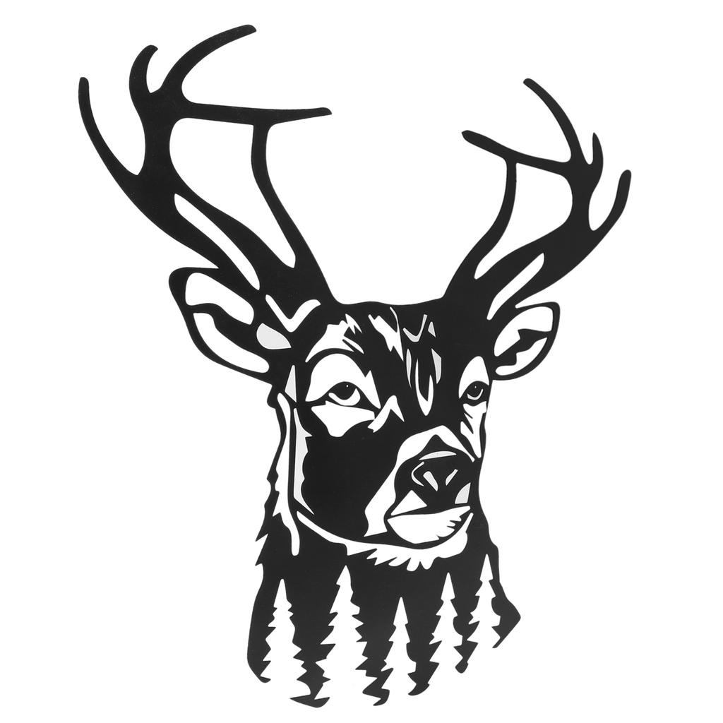 Metal Deer Wall Art Rustic Iron Strong Structure Deer Wall Decor for Bedroom Living Room Office