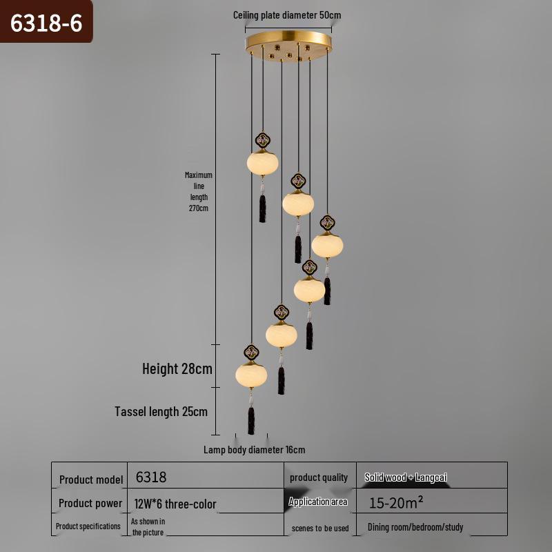 Modern Chinese Spiral Chandelier for Duplex Villas and Restaurants