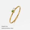 European and American fashion single colored diamond titanium steel ring female simple popular niche design plain ring stainless steel ring