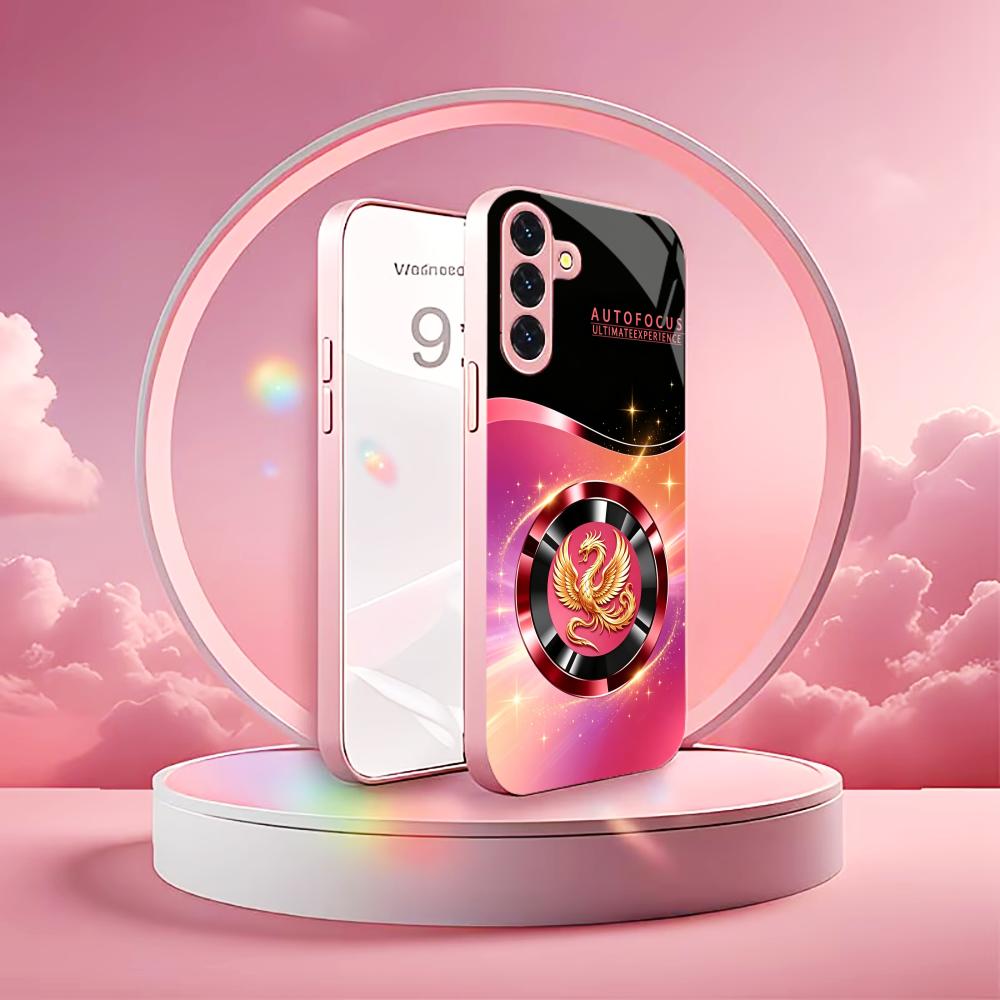 Luxury Pink Black Phoenix phone case glass s26 ultra case s25 ultra case for Samsung Galaxy S26 S25 S24 S23 S22 FE Ultra Plus
