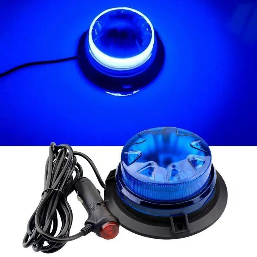 24 LED Blue Strobe Light Car Roof Flash Warning Beacon Light LED Emergency Indication Lamp for Vehicle Forklift Truck Tractor