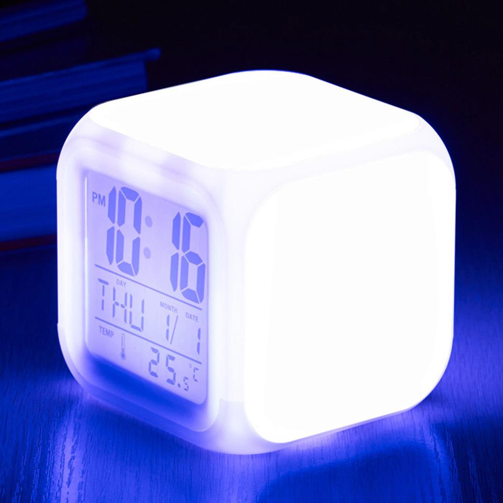 Football alarm clock LED digital colorful color changing square alarm clock creative small alarm clock