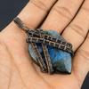 Labradorite Pendant, Handmade Gemstone 999 Copper Wire Wrapped Pendant Antique Jewelry, For Gift Silver Jewelry