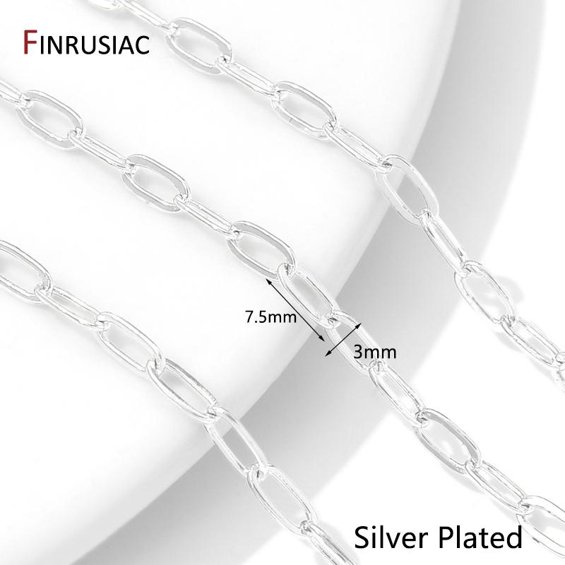 14K Gold Plated Brass Paperclip Link Chain Oval Link Cable Bulk Chain For DIY Jewelry Making Findings Handmade Crafts Components