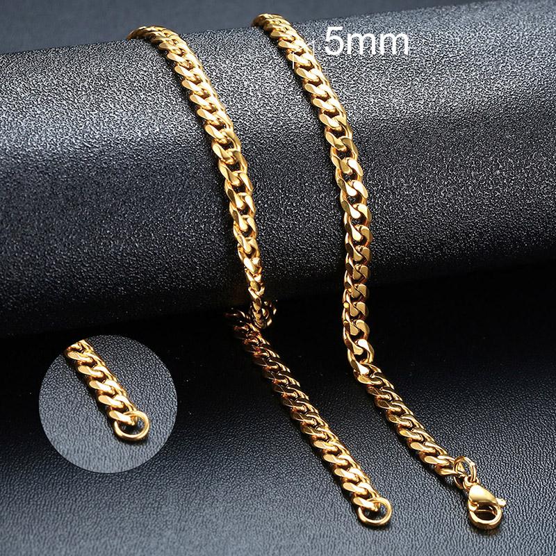 Minimalist Rope Chain Stainless Steel Choker Necklaces for Women 1-5MM Gold Color Metal Daily Wear Statement Collar Jewelry