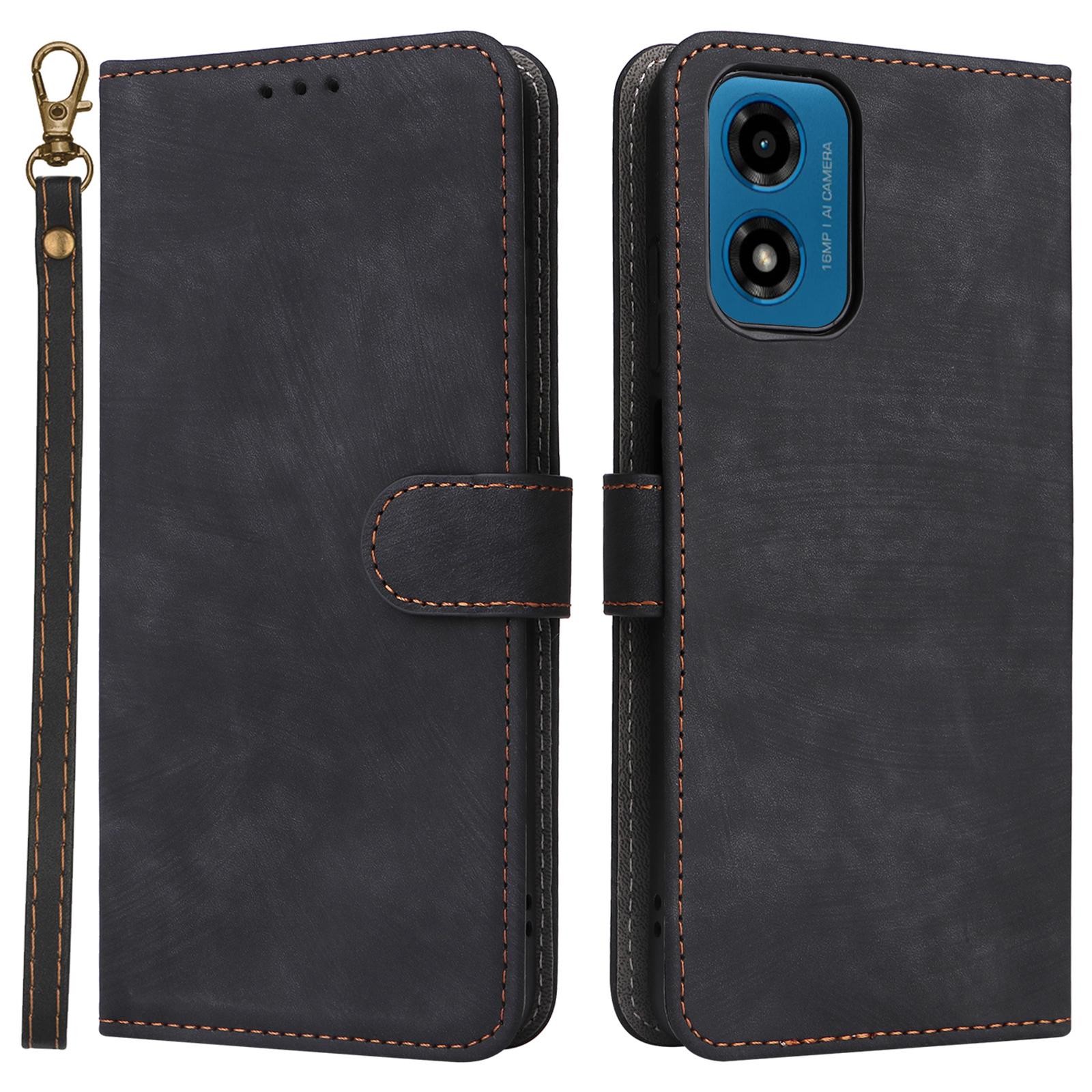 

Чехол-книжка из кожи с RFID-блокировкой для Motorola Moto G04 4G/G04s 4G/G24 4G/G24 Power/E14 4G A
