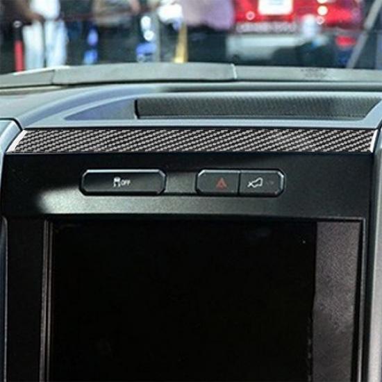 Carbon Fiber Console Navigation Panel Cover Strip For Ford F150 F-150 15-20
