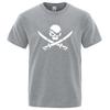 Pirateskull Print Funny Tshirts Man Wo100% Cotton T-Shirt Hip Hop Loose Tee Clothes Casual Fashion Casual Tops Streetwear
