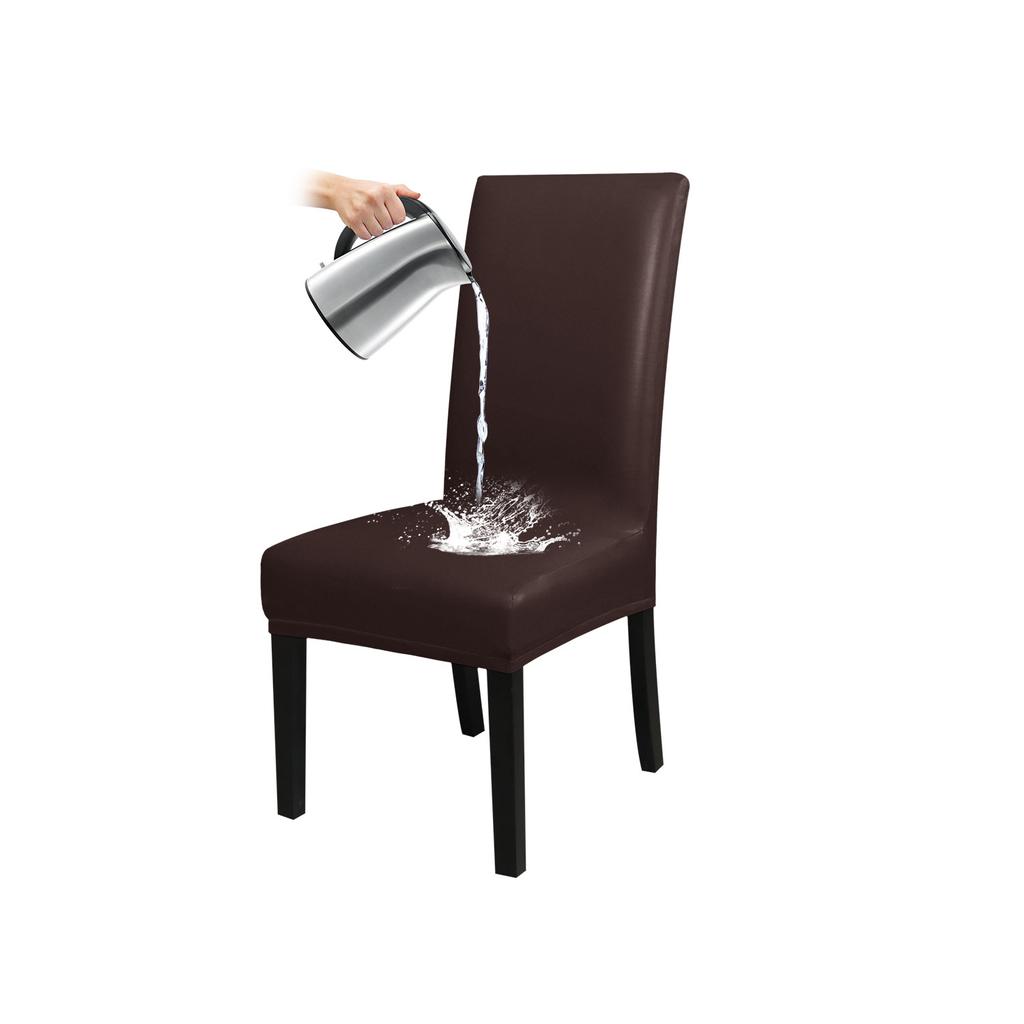 Waterproof PU Leather Dining Chair Covers, Stretch Oilproof Parsons Chair Slipcovers Removable Washable Kitchen Chair Protector for Dining Room