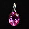 23 Ct Pink Tourmaline Gem Pendant Oval Cut 925 Sterling Silver Jewelry For Gift