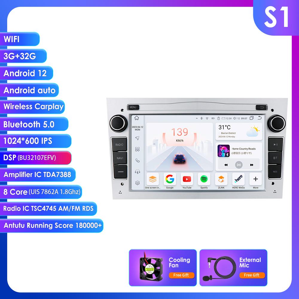 Hizpo Android 14 CarRadio DSP Wireless Carplay Auto for Opel Astra H J 2004 Vectra Vauxhall Antara Zafira Corsa C D Vivaro Meriva Veda