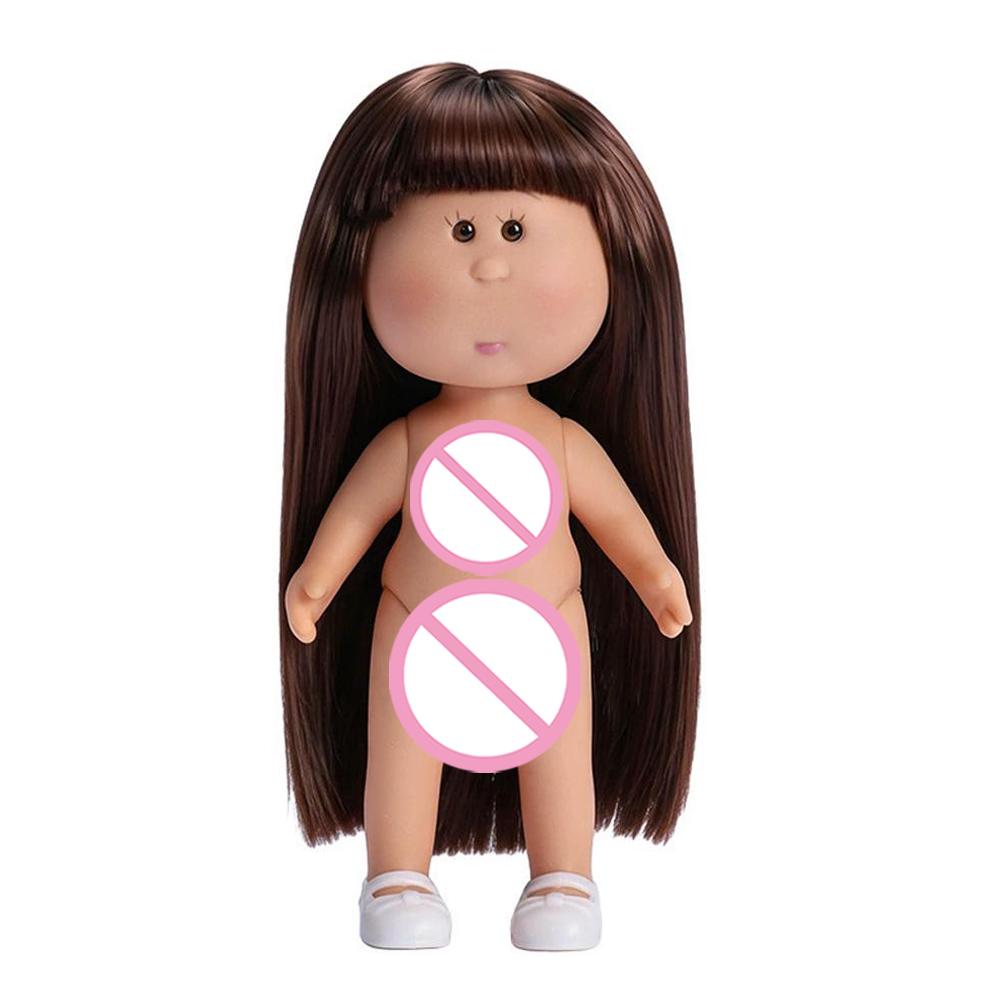 Girls Toy Curly Hair 14cm Bean Eye Vinyl Doll Dress Up Dark Skin Mia Potato Dolls Movable 14cm Action Figure Body Children Gift