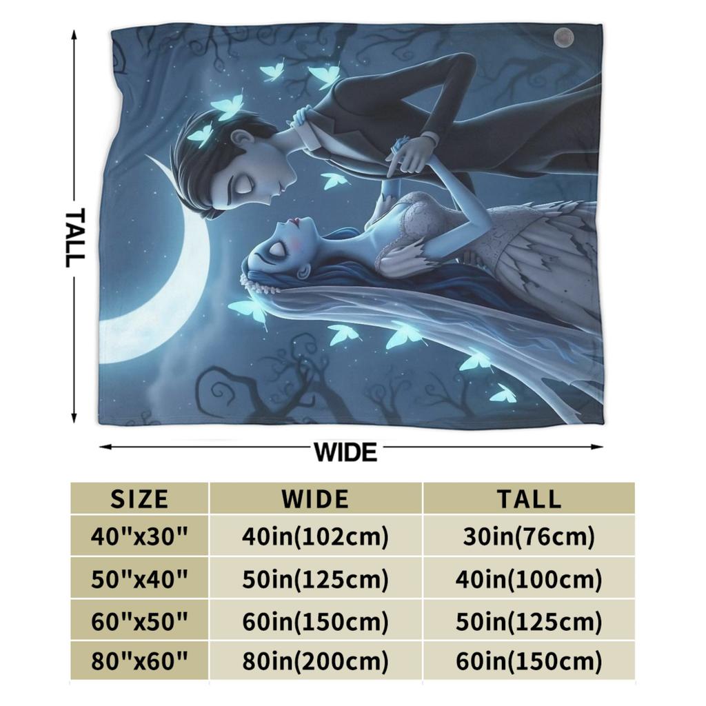 Corpse Bride Emily And Victor Blankets Fleece Summer  Multi-function Lightweight Thin Throw Blankets for Bedding Car Bedspread