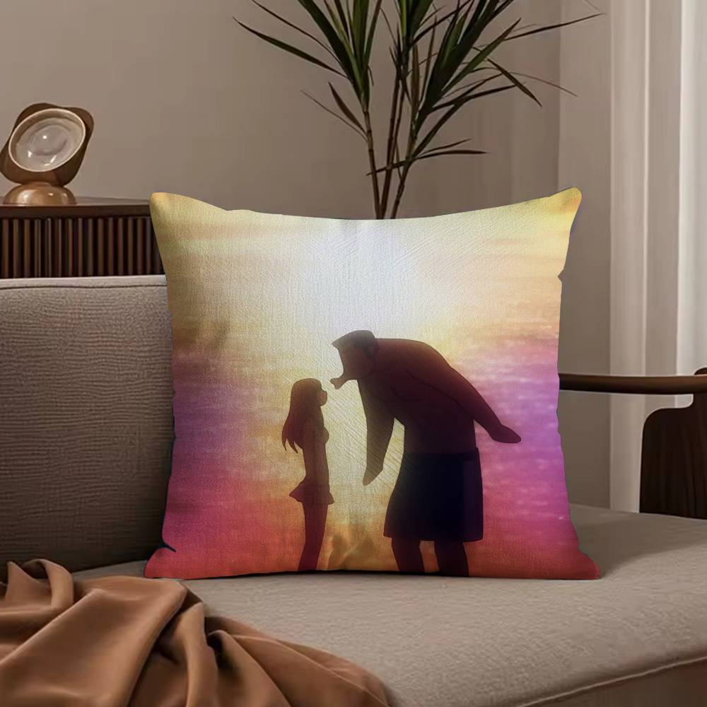 

Anime M-My L-Love Story Pillow Case Anti-dustmite Pillowcase Invisible zipper silky short plush Sofa cushion cover 30X30cm