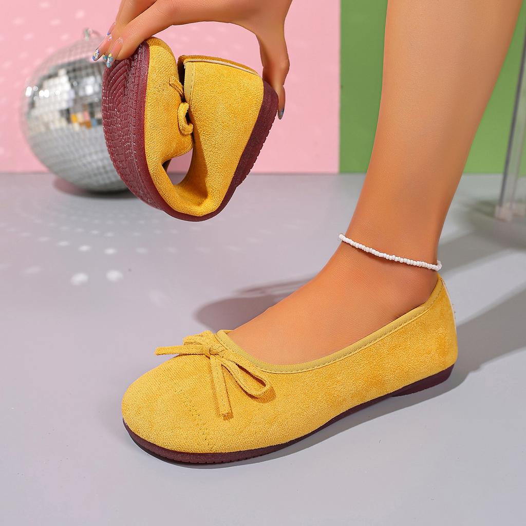 Large size women's shoes wide fat feet fat single shoes soft sole soft surface comfortable not tired feet Doudou shoes flat bottom versatile light m