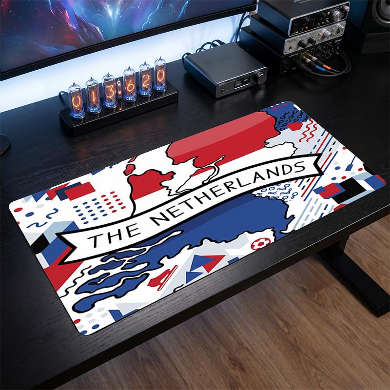 Niederlande Fußballwappen Mauspads, Erweitertes rutschfestes Gummi-Schreibtischunterlage für Gaming, Büro, Laptop, Fan-Geschenk