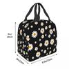 Custom Daisy Floral Lunch Bag Women Cooler Thermal Insulated Daisies Flower Lunch Box for Kids School Work Picnic Food Tote Bags