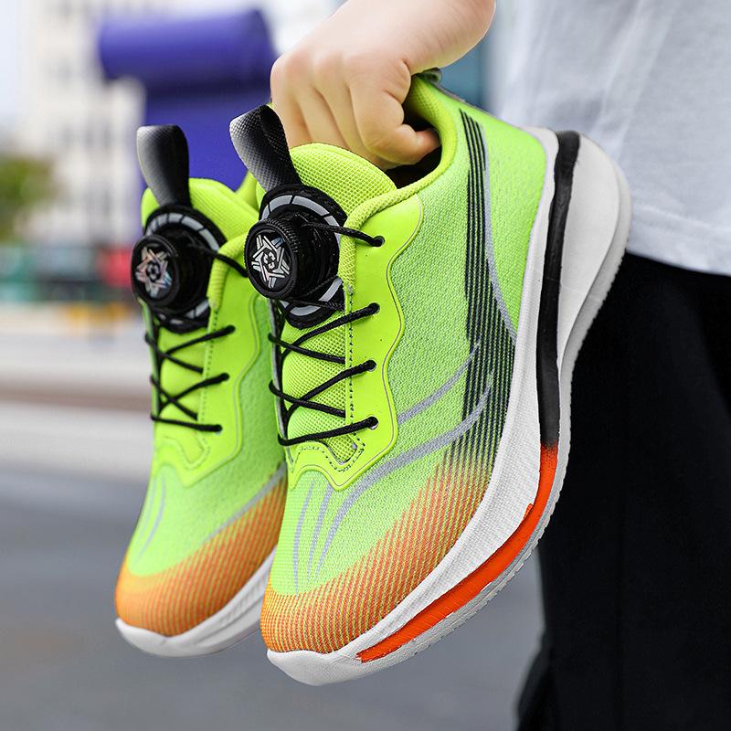 Chitu Children's Sports Shoes Mesh Girls' Shoes Rotating Button Shoes Popular Children's Lightweight Soft-soled Professional Running Shoes