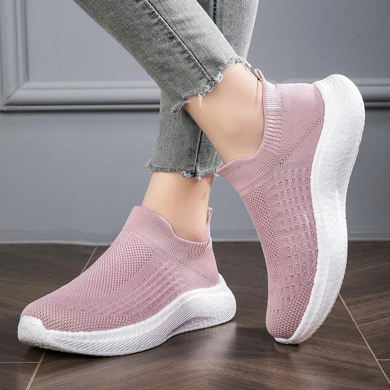 Pantofi sport de bărbați Pantofi sport casual Toamnă Talpă groasă Rezistent la uzură Modă Versatil Negru Alergare Plasă Șosete Pantofi vulcanizați