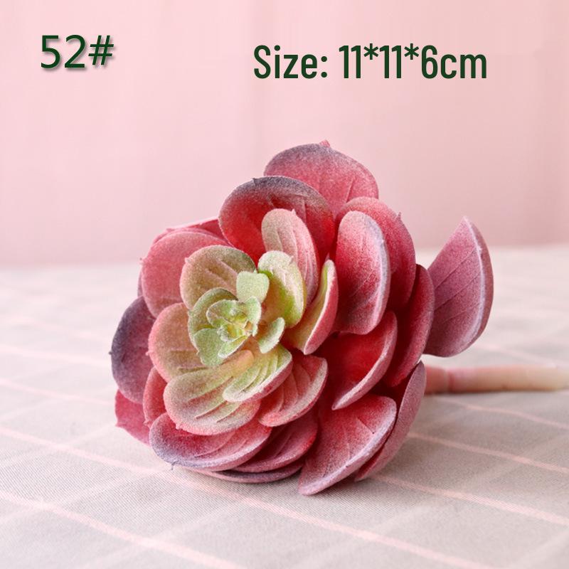 Realistic Flocked Succulents: Small Artificial Green Plant Wall Decor for Interiors