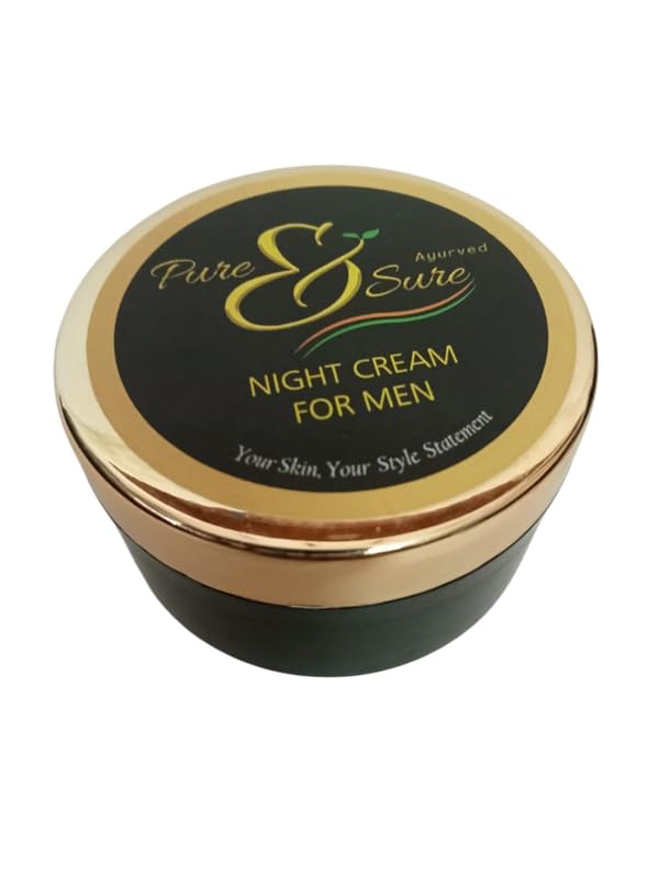 Pure & Sure Night Cream for Men with Flowery Fragrance | Gentle Skincare Cream for Male Grooming | Suitable for Nighttime Routine, Travel, Gifting