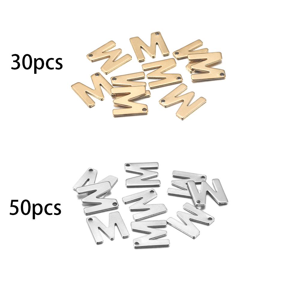 26/50 Stück Edelstahl Gold A-Z Buchstaben Anhänger Alphabet Charms Armband Ohrring für Damen Für DIY Schmuck Anhängerherstellung Zubehör