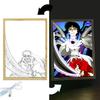 Anime Figure Light Painting Picture Frame Inuyasha Action Figures Led Table Lamps Wall Decor Room Night Lights Gifts Mood Lamp