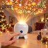Holiday Party Projection Lamp Christmas Projector Light Santa Sleigh Night 360 Light Degree Rotating for Bedroom Indoor Decor Decorative